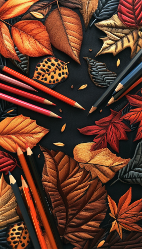 Autumn Allure with Falling Leaves and Leopard Spots