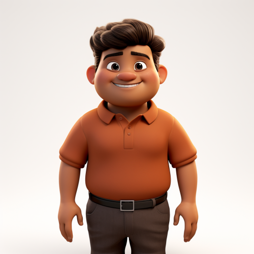 3D Avatar with short wavy hair