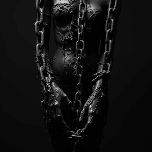 Black and white sculpture hand chain