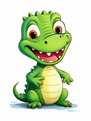 Cute baby crocodile smiling