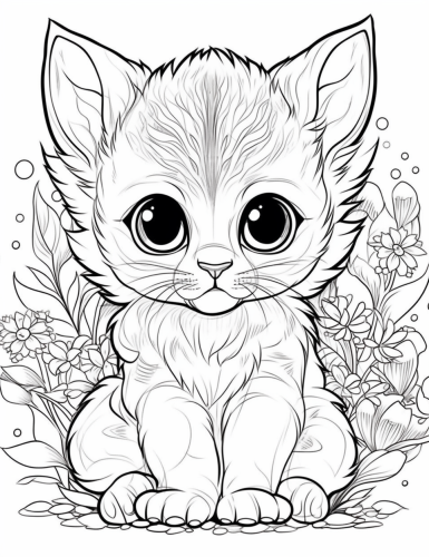 Cute baby lynx chibi with large eyes