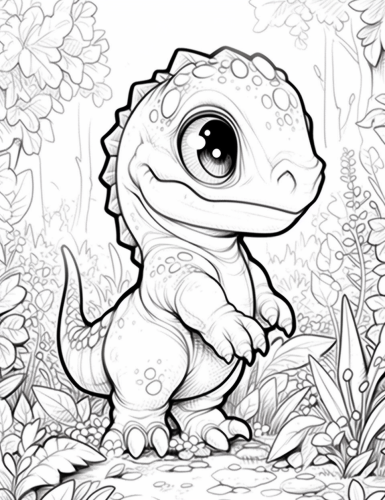 Baby T-Rex in Chibi Style