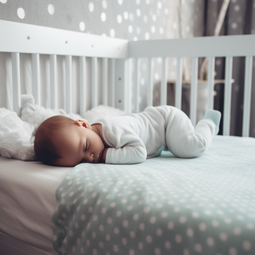 Baby sleeping peacefully in a serene environment