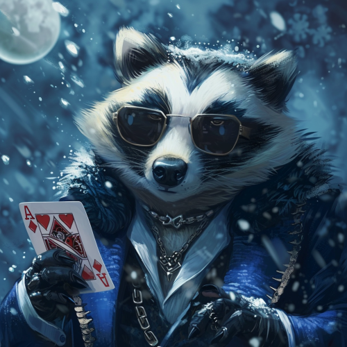 Badger Snake Hybrid Holding Playing Cards Necklace Sunglasses Tuxedo