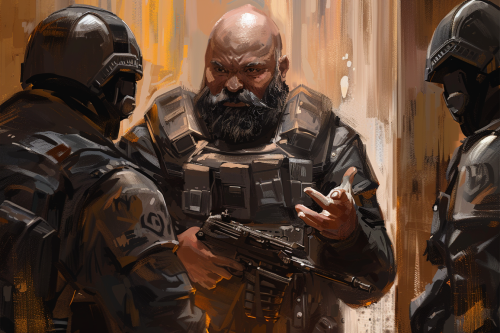 bald man interrogating swat unit