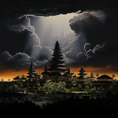 Picturesque Bali Temple in Dramatic Light Picturesque Bali Temple in Dramatic Light