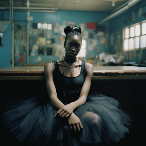 Ballet Dancer in Black Tutu