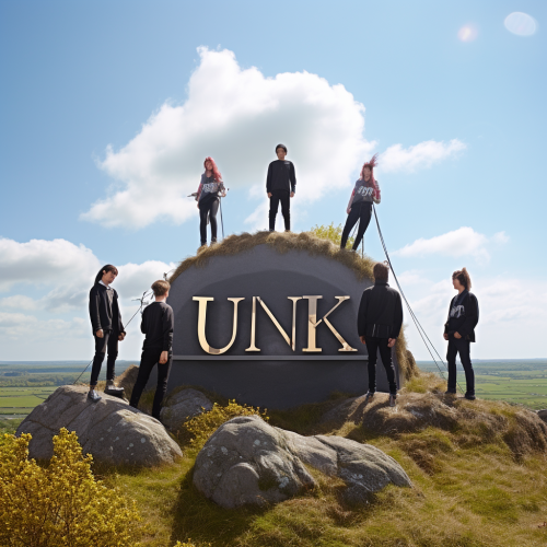Band Young People on Large Rock Sign Band Young People on Large Rock Sign