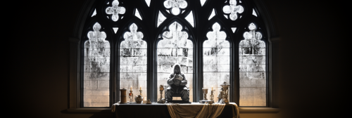 Banksy Church Window artwork, thought provoking