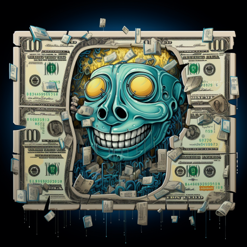 Colorized dollar bill print in matte photo style