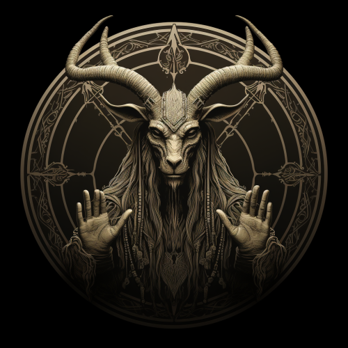 Baphomet Hand Signal Logo on White Background