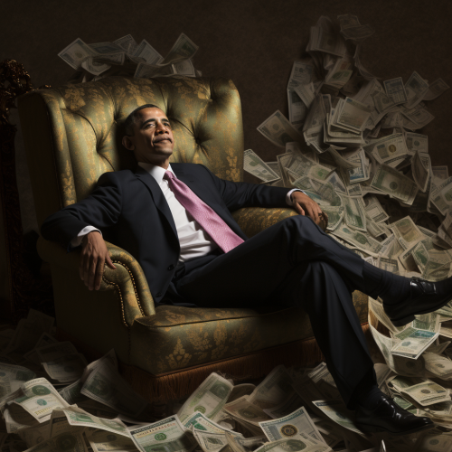 Barack Obama on cash pillow