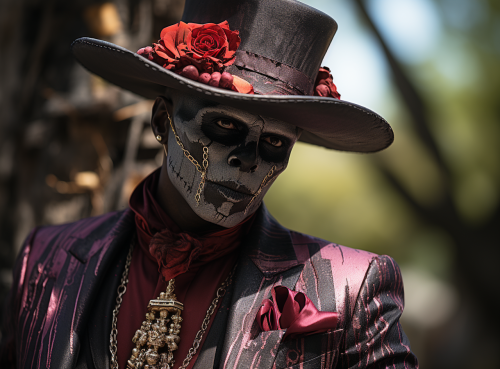 Portrait of Baron Samedi in a Haitian cemetery