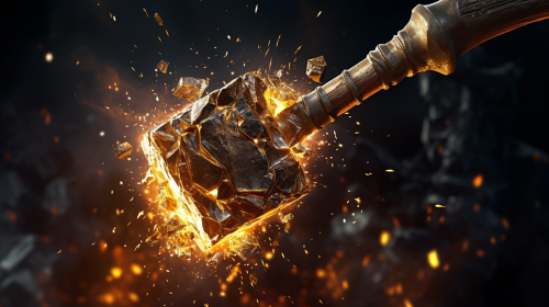 Baroque blacksmith hammer with square head Baroque blacksmith hammer with square head