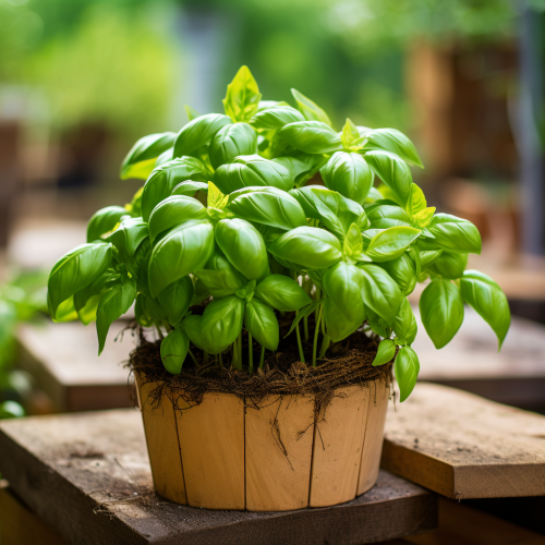 Basil plant in pot