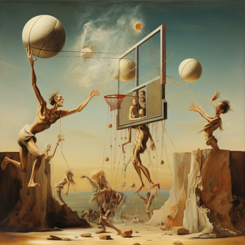 Salvatore Dali's basketball game art