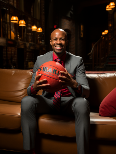 Basketball Superfan presenting idea on Shark Tank