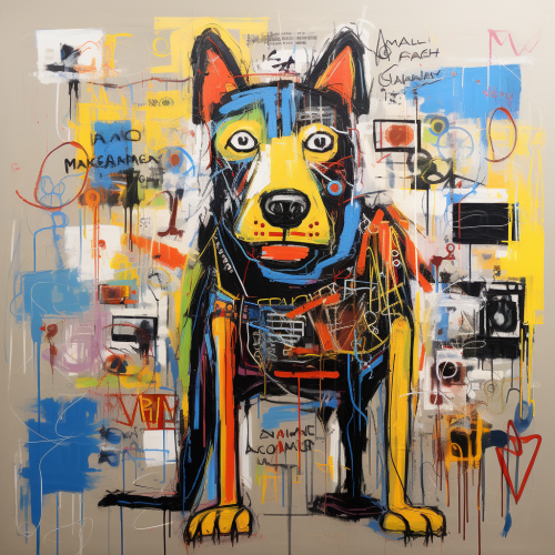 Vivid and Colorful Boxer Dog Portrait