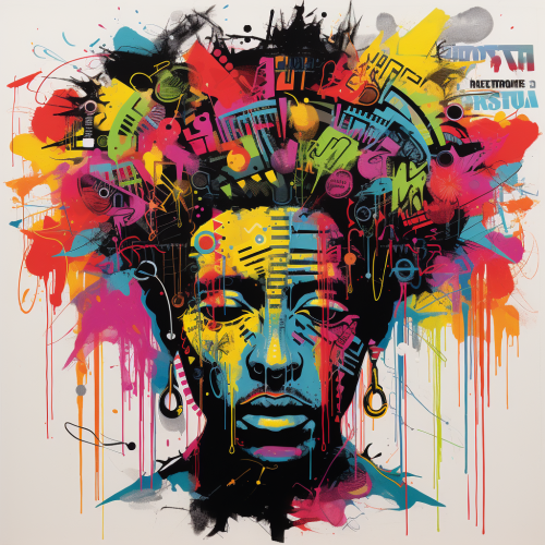 Colorful festival poster inspired by Basquiat