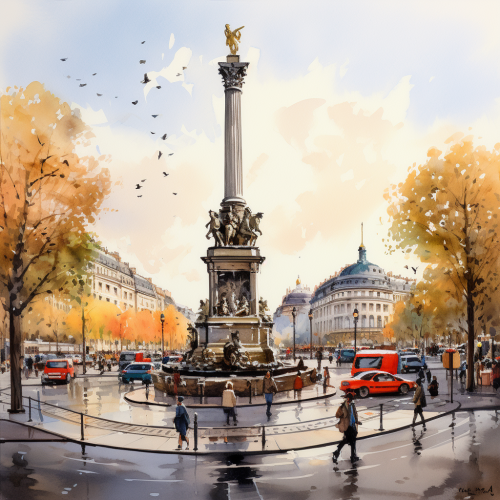 Beautiful view of Place de la Bastille