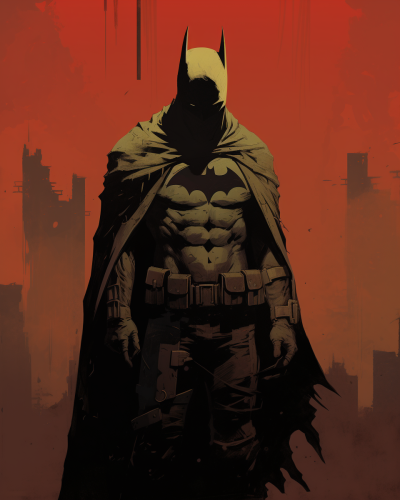 Batman unmasked Mike Mignola style