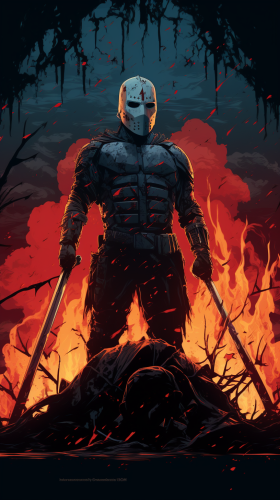 Epic battle between Batman and Jason Voorhees