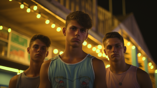 Three Male Cousins Enjoying Beach Life