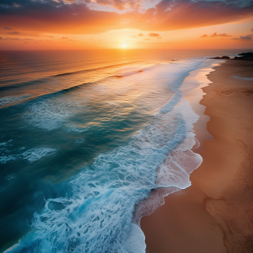 Stunning aerial view of sunny beach