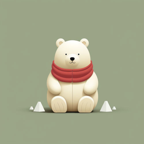 Bear full body flat background