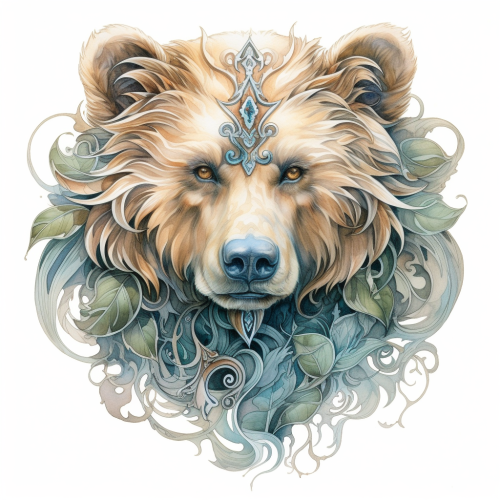 Beautiful bear artwork in nature