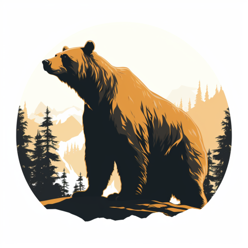 Flat design side view of bear