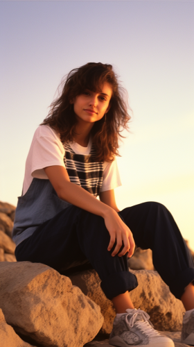 Gorgeous model enjoying sunrise in San Antonio Ibiza