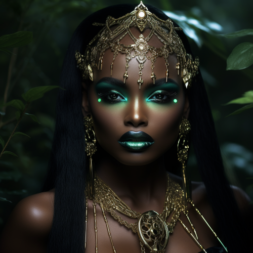 Beautiful black elf with emerald sheen