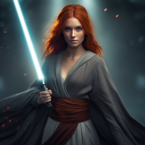 Gorgeous Female Jedi in Dynamic Pose