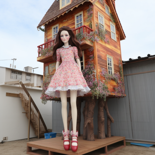 Giant Doll Crushing Tiny Houses