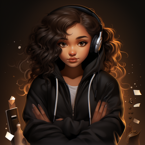 Stylish girl in black jumper