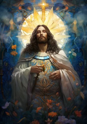 Heavenly Saint in Stained Glass