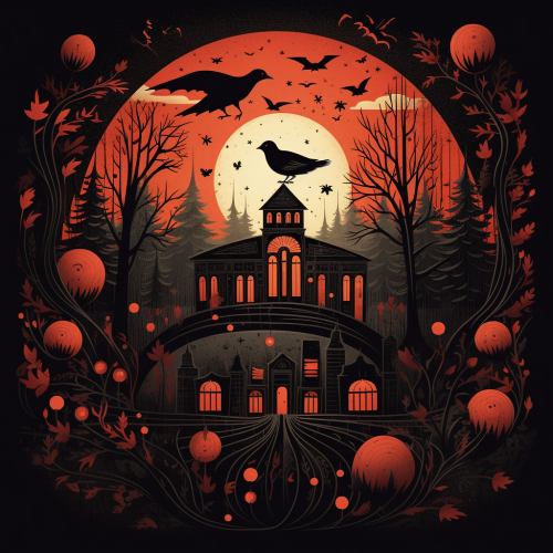 Illustration of beautiful Halloween book cover