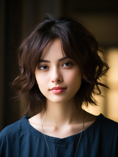 Close-Up Portrait of Beautiful Japanese Girl