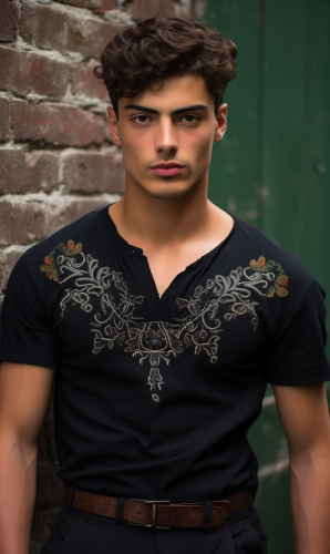 Attractive male model in crop top