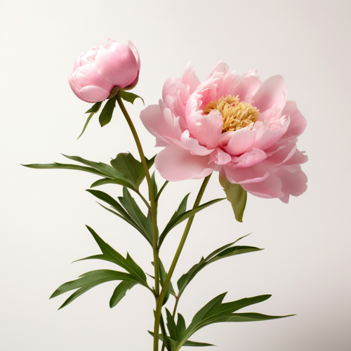 Gorgeous Paeonia Flowers on White Background