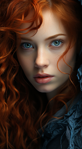Redhead with Deep Ocean Blue Eyes Redhead with Deep Ocean Blue Eyes