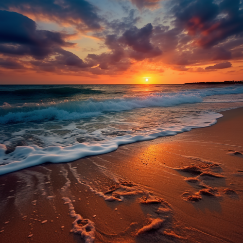 Beautiful Sunset on Beach