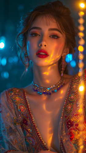 Beautiful woman in Indian ethnic wear inspired by Gucci Beautiful woman in Indian ethnic wear inspired by Gucci
