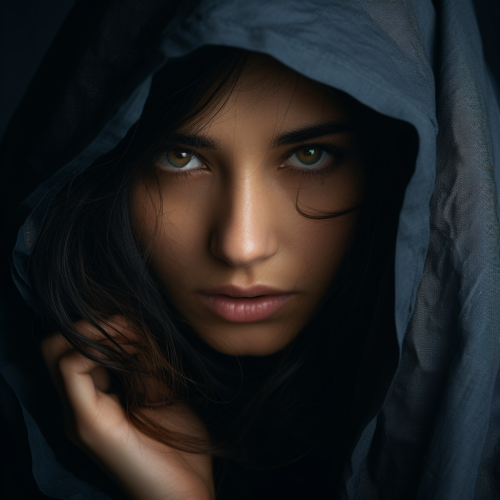 Beautiful woman hiding one eye