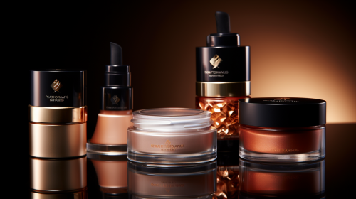 Detailed beauty product on transparent gel