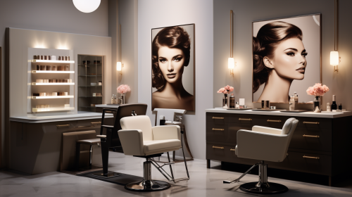 Professional stylist using brand's products on client's hair