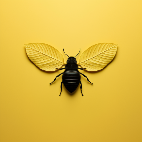 Bee and leaf in harmony