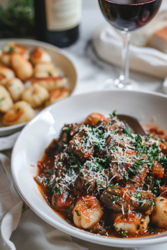 Beef stew with gnocchi