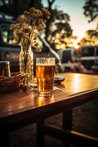 Image of beer glass at a tailgate party